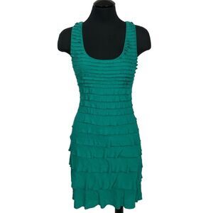 Studio M Layered Teal Bodycon Mini Dress - Women’s XS